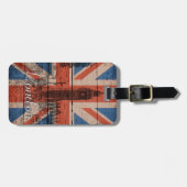 Geweldige, koele trendy oude houthout, vlag U.k. Bagagelabel (Voorkant horizontaal)