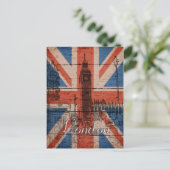 Geweldige, koele trendy oude houthout, vlag U.k. Briefkaart (Staand voorkant)