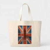 Geweldige, koele trendy oude houthout, vlag U.k. Grote Tote Bag (Voorkant)