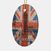 Geweldige, koele trendy oude houthout, vlag U.k. Keramisch Ornament (Links)