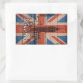 Geweldige, koele trendy oude houthout, vlag U.k. Rechthoekige Sticker (Tas)