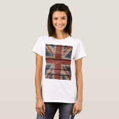 Geweldige, koele trendy oude houthout, vlag U.k. T-shirt (Voorkant volledig)