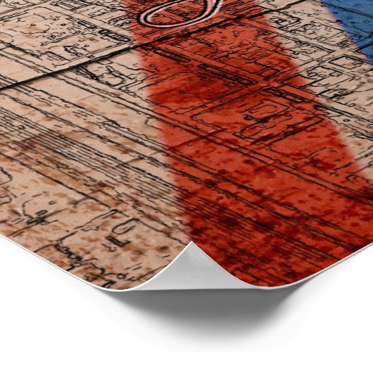 Geweldige, koele trendy oude houtschop U.K. Marker Poster (Hoek)