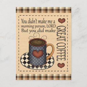 Geweldige koffie, leuk cartoon briefkaart