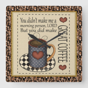 Geweldige koffieklok vierkante klok