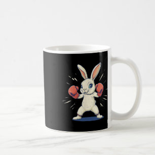 Geweldige konijntje met bokshandschoenen voor paas koffiemok