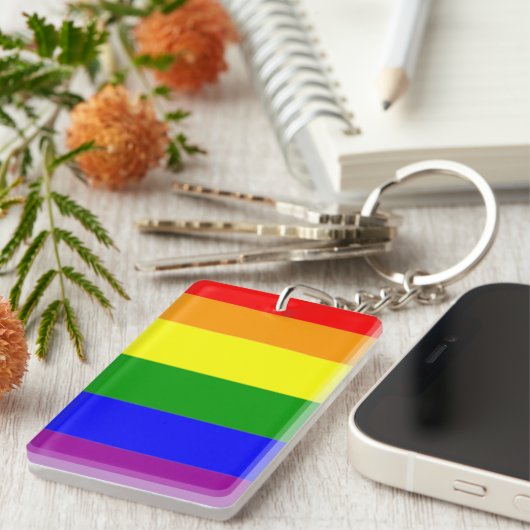 GEWELDIGE KOOLPRIJS RAINBOW-VLAG SLEUTELHANGER (Voorkant Rechts)