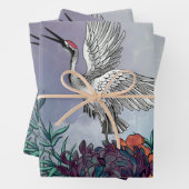 Geweldige kraan met bloemen inpakpapier vel (In situ)