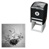 Geweldige kraan met bloemen  zelfinktende stempel (In situ)