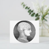 Geweldige  Kunst Phrenology hoofd Diagram Briefkaart (Staand voorkant)