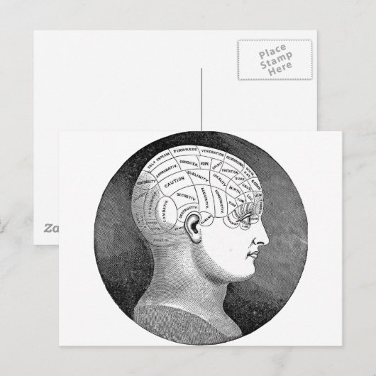 Geweldige  Kunst Phrenology hoofd Diagram Briefkaart (Voorkant / Achterkant)