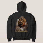 Geweldige kunstwerk van leeuw en Colosseum Rome Zw Hoodie (Laag Achter)