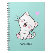 Geweldige Kutkat op licht Blauwgroen Notitieboek (Voorkant)