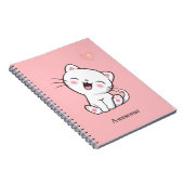 Geweldige Kutkat op lichtroze Notitieboek (Rechterzijde)