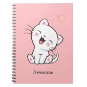 Geweldige Kutkat op lichtroze Notitieboek (Voorkant)