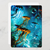 Geweldige kwallen in een fantasiewereld onder wate kaart (Voorkant / Achterkant)