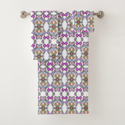 Geweldige Lacy look van Flowers Pink Bad Handdoek (Insitu)