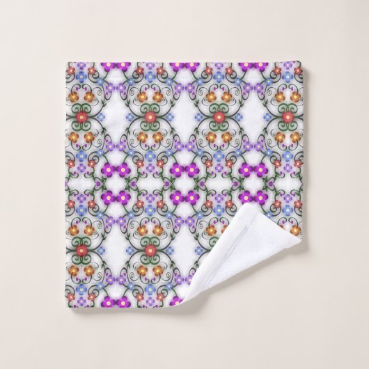 Geweldige Lacy look van Flowers Pink Bad Handdoek (Wasdoekje)