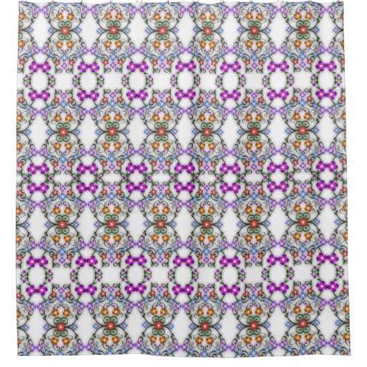 Geweldige Lacy look van Flowers Pink Douchegordijn (Voorkant)