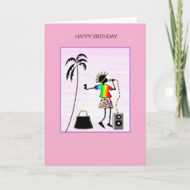 Geweldige Lady DJ Music Star Verjaardag Kaart