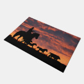 Geweldige land Westerne cowboy en paarden Deurmat (Schuin)