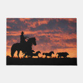 Geweldige land Westerne cowboy en paarden Deurmat (Voorkant)
