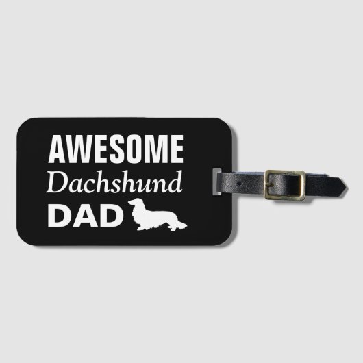 Geweldige lang haar teckel papa Bagagelabel (Voorkant (horizontaal))