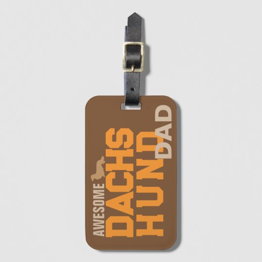 Geweldige lang haar teckel papa Bagagelabel (Voorkant (verticaal))