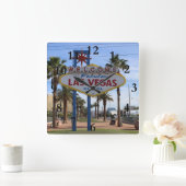 Geweldige Las Vegas Wall Clock! Vierkante Klok (Huis)