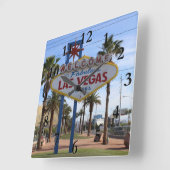 Geweldige Las Vegas Wall Clock! Vierkante Klok (Hoek)
