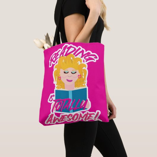 Geweldige leesboek Totally Eighties Art Tote Bag (Dichtbij)