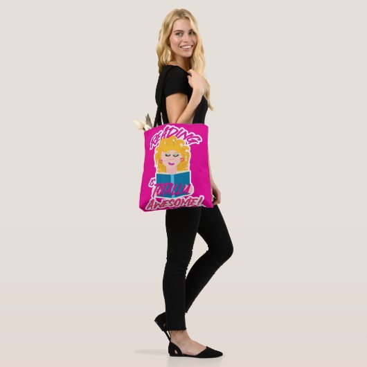 Geweldige leesboek Totally Eighties Art Tote Bag (Op model)