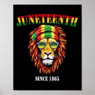 Geweldige Leeuw Juneteenth Cool Black Geschiedenis Poster
