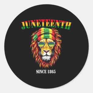 Geweldige Leeuw Juneteenth Cool Black Geschiedenis Ronde Sticker