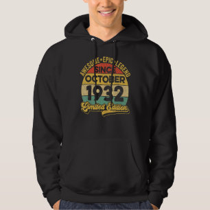 Geweldige legende sinds oktober 1932 90 jaar oud 9 hoodie