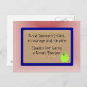 Geweldige leraar bedankt briefkaart (Voorkant / Achterkant)