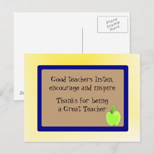 Geweldige leraar bedankt briefkaart (Voorkant / Achterkant)