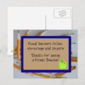Geweldige leraar bedankt briefkaart (Voorkant / Achterkant)