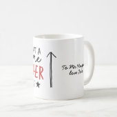 Geweldige leraar modern typografie cadeau koffiemok (Voorkant rechts)