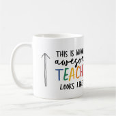 Geweldige leraar modern typografie regenbooggesche koffiemok (Links)