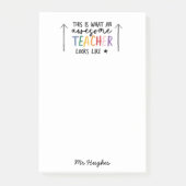 Geweldige leraar modern typografie regenbooggesche post-it® notes (Voorkant)