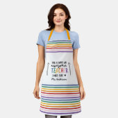 Geweldige leraar modern typografie regenbooggesche schort (Gedragen)