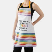 Geweldige leraar modern typografie regenbooggesche schort (Insitu)