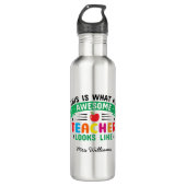 Geweldige leraar modern typografie regenbooggesche waterfles  (Voorkant)