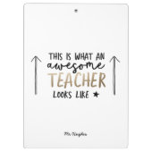 Geweldige leraar moderne typografie goud klembord (Achterkant)