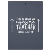 Geweldige leraar moderne typografie marine cadeau klembord (Achterkant)