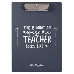 Geweldige leraar moderne typografie marine cadeau klembord