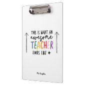 Geweldige leraar moderne typografie regenboog klembord (Links)