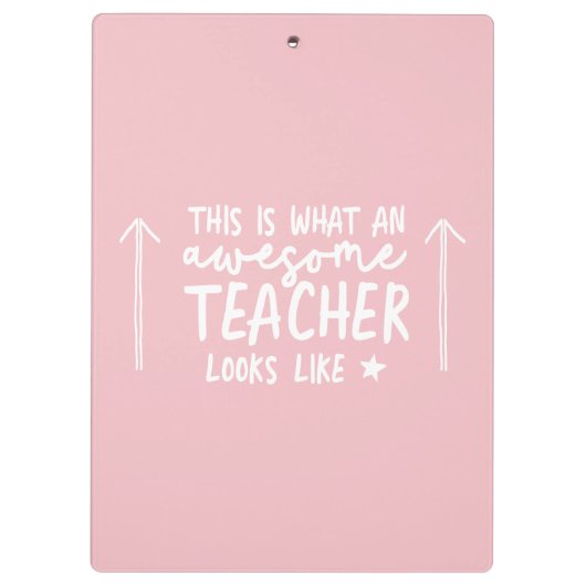 Geweldige leraar moderne typografie roze klembord (Achterkant)