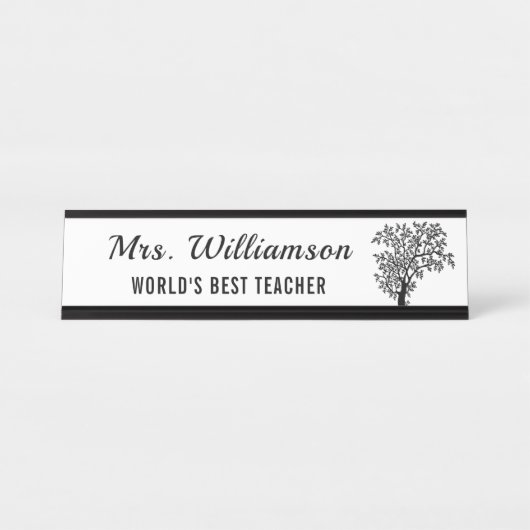 Geweldige leraar uit kleine zaden groeit machtige  bureau naambordje (Voorkant)